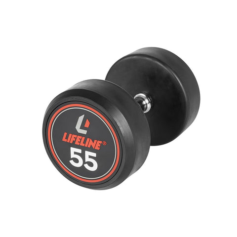LifeLine 55LB Pro Round Rubber Dumbell