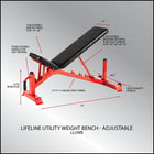 LifeLine Utility Weight Bench - Adjustable