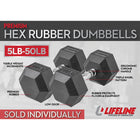 LifeLine 40LB Hex Rubber Dumbbell